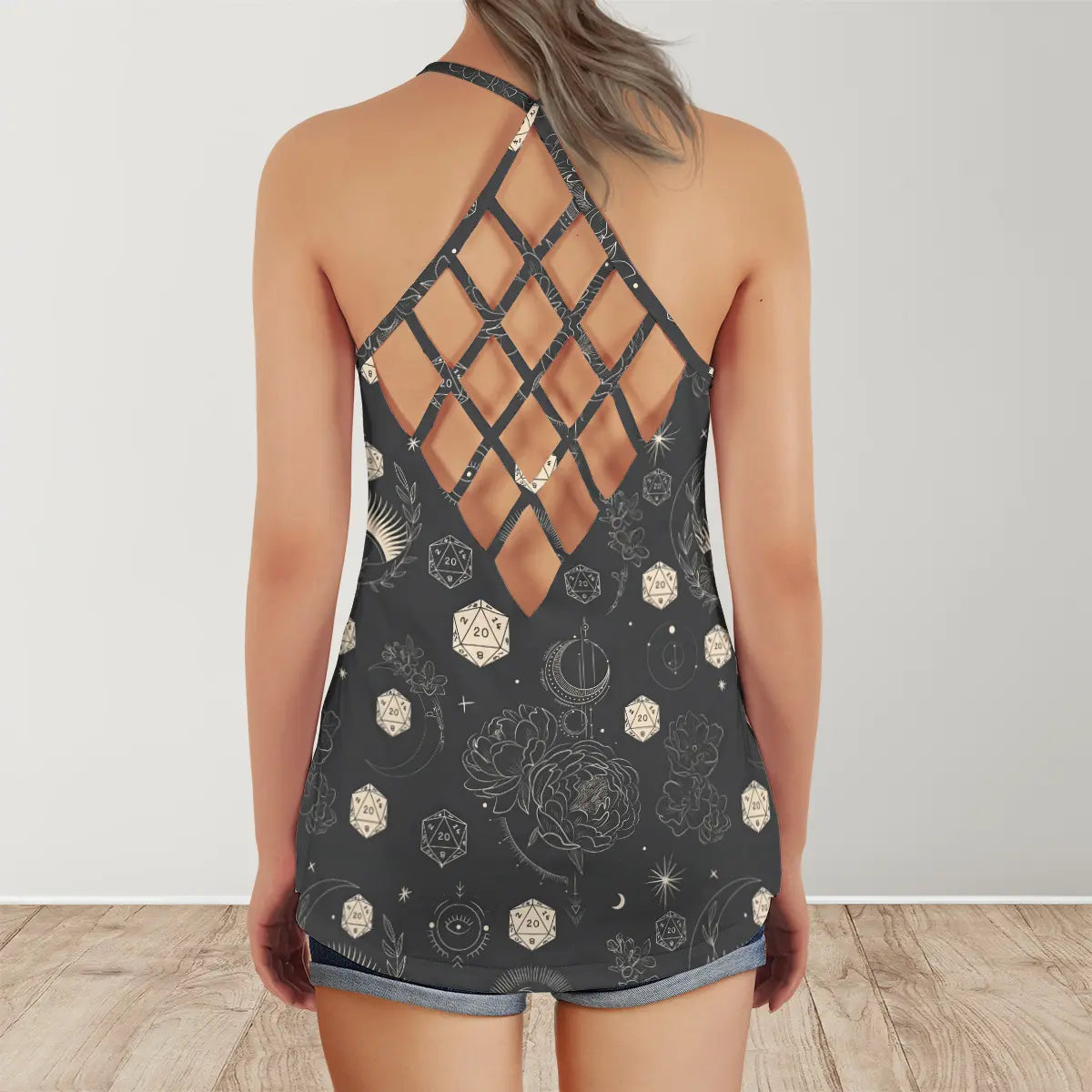 Explosion Dice Criss Cross Tank Top