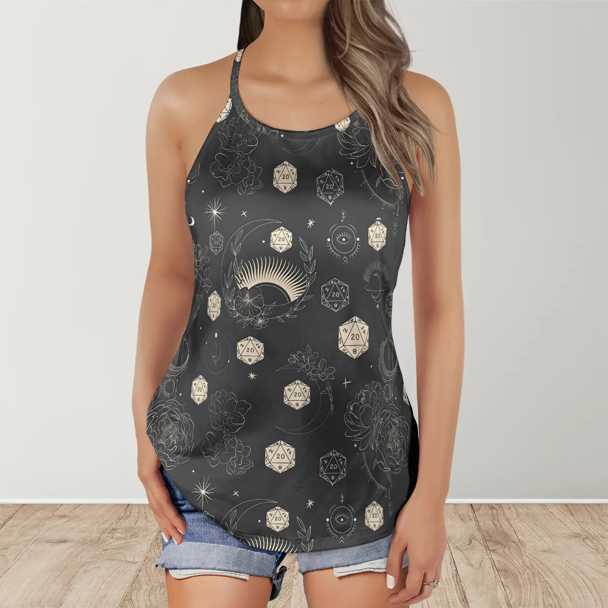 Explosion Dice Criss Cross Tank Top