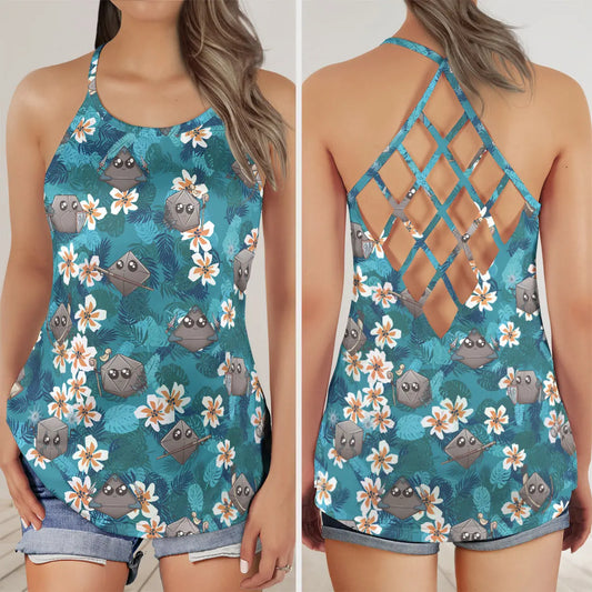 Kawaii Dice Criss Cross Tank Top