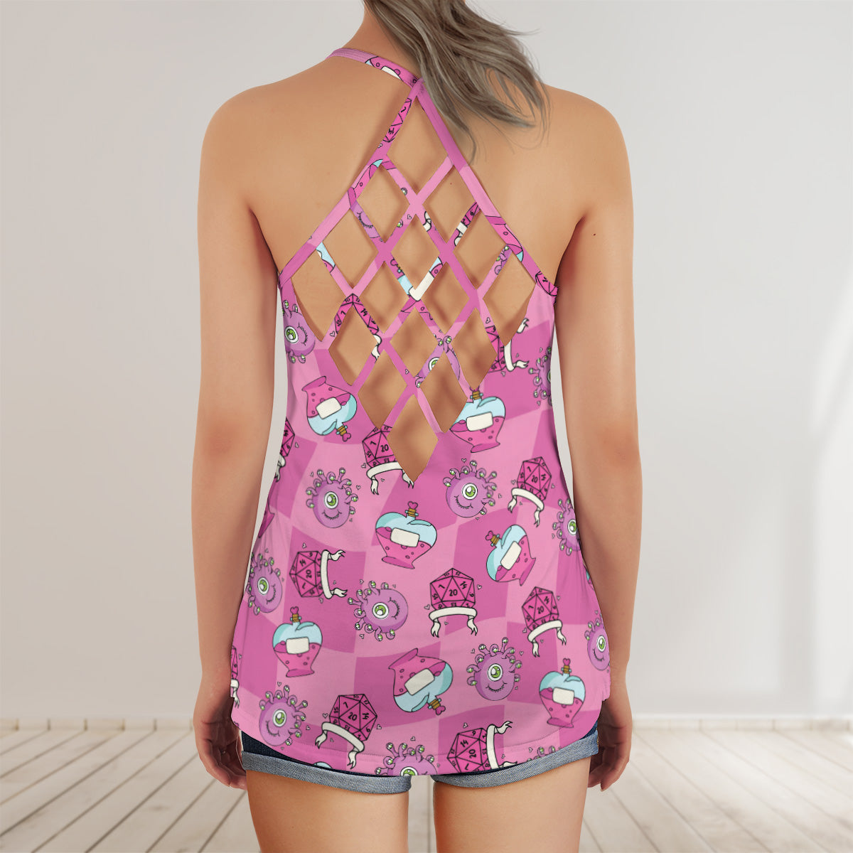 Nerd Love RPG Criss Cross Tank Top