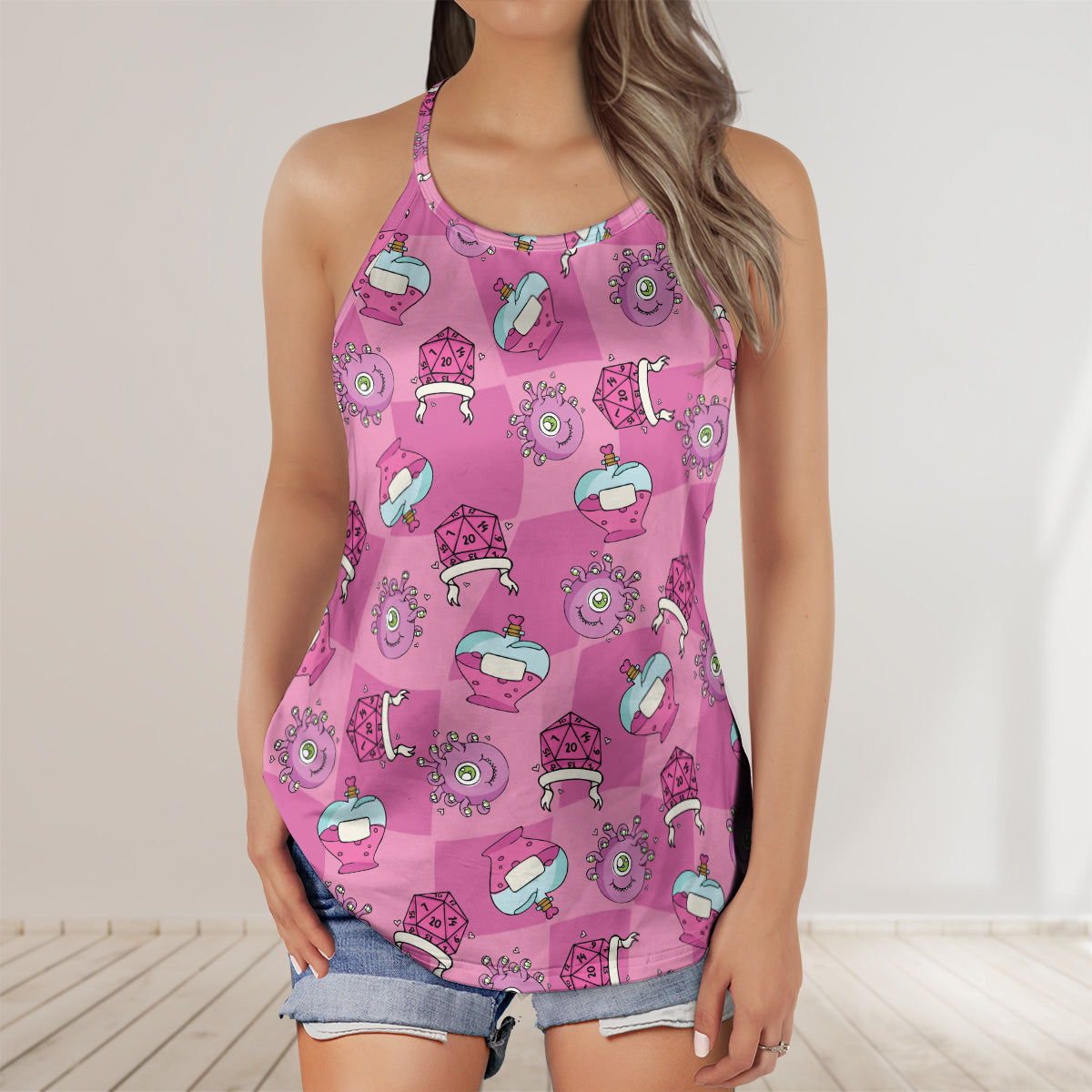 Nerd Love RPG Criss Cross Tank Top