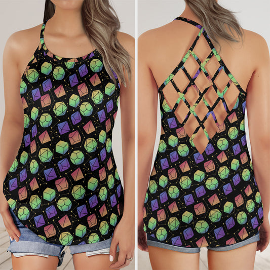 Rainbow Dice Criss Cross Tank Top