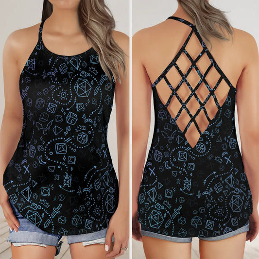 The Adventure Begins Criss Cross Tank Top