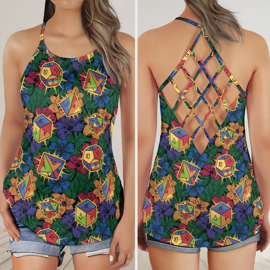 Rainbow Dice Criss Cross Tank Top