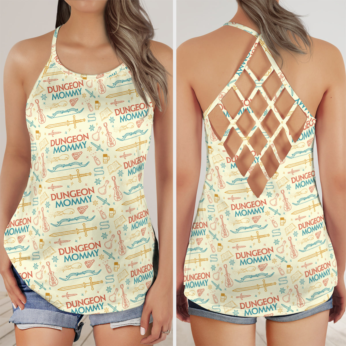Dungeon Mommy Criss Cross Tank Top
