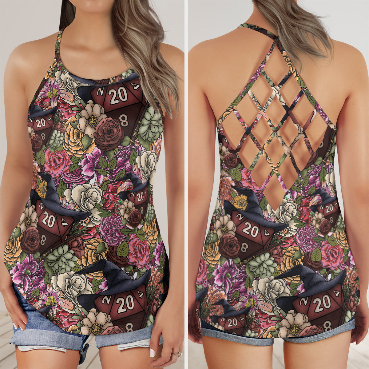 Wizard Dice Criss Cross Tank Top