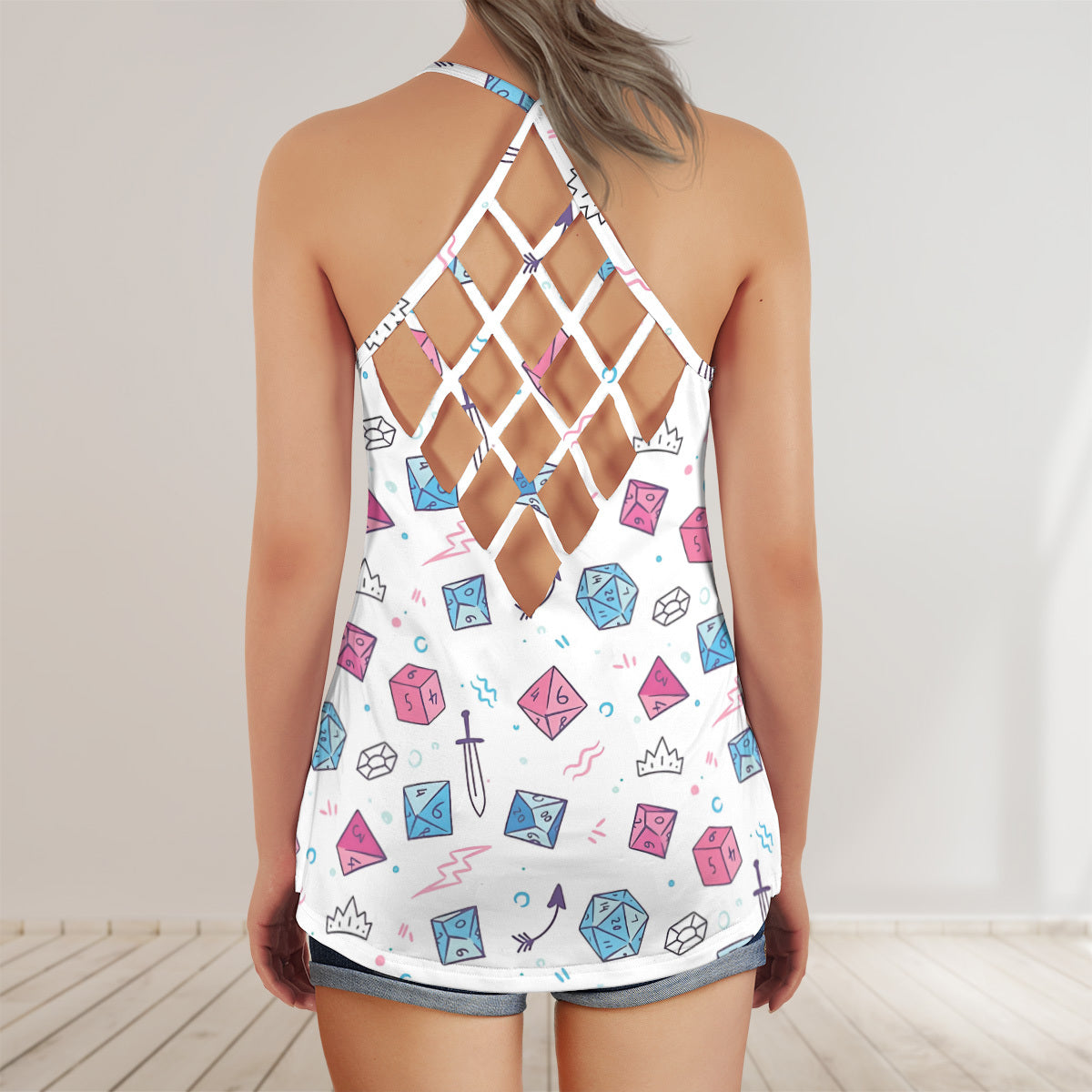 Gamer Chic Criss Cross Tank Top
