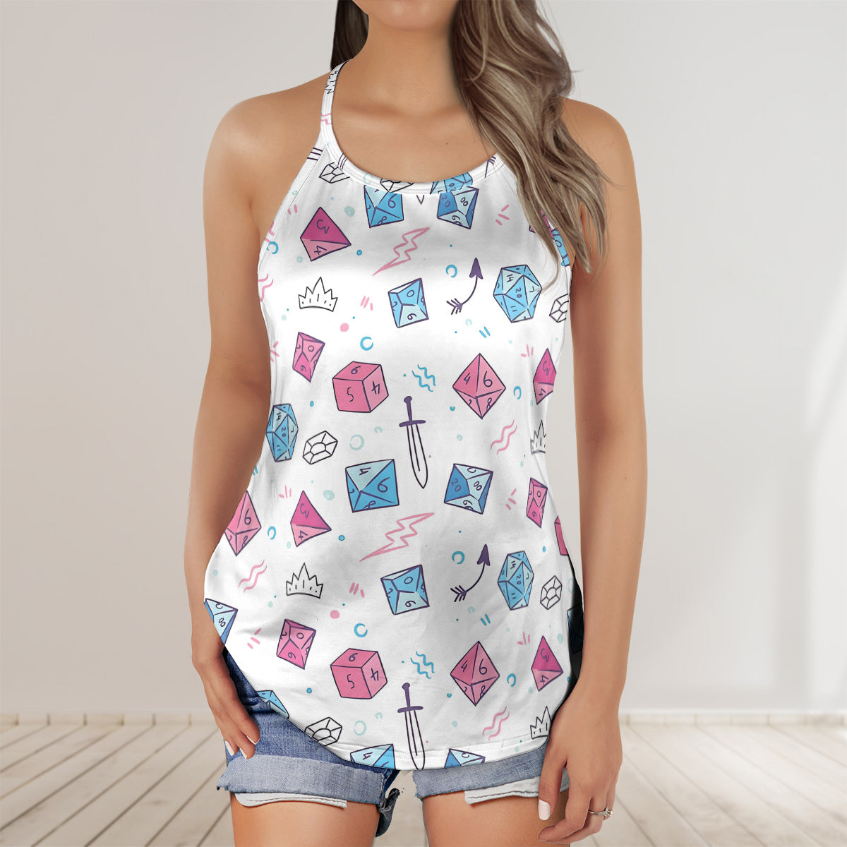 Gamer Chic Criss Cross Tank Top