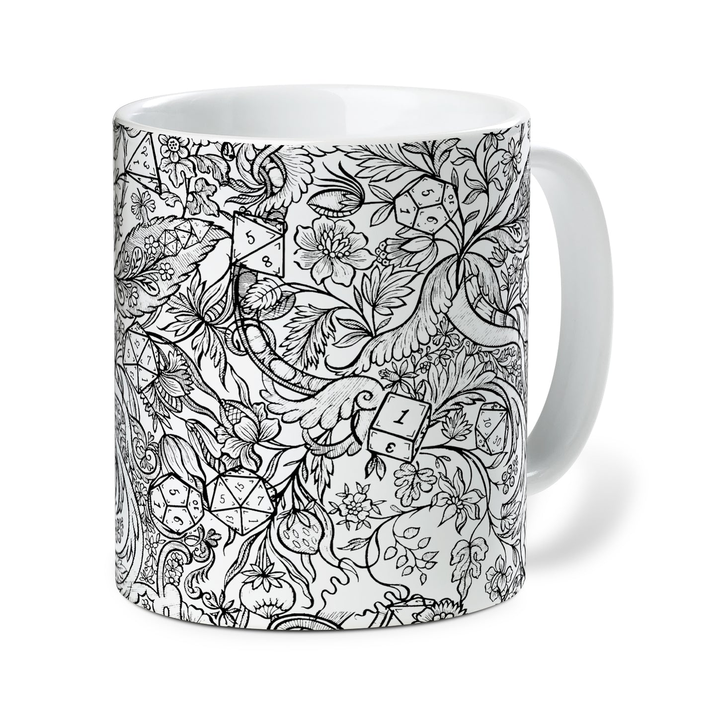 Fantasy Flower Dice Ceramic Mug