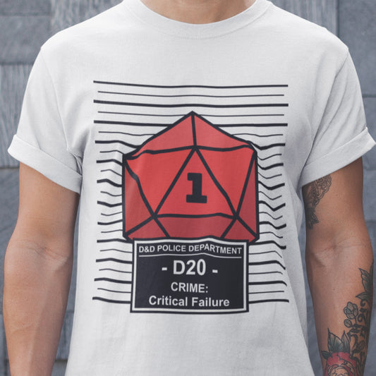 D20 Arrested For Critical Failure Classic Unisex T-Shirt