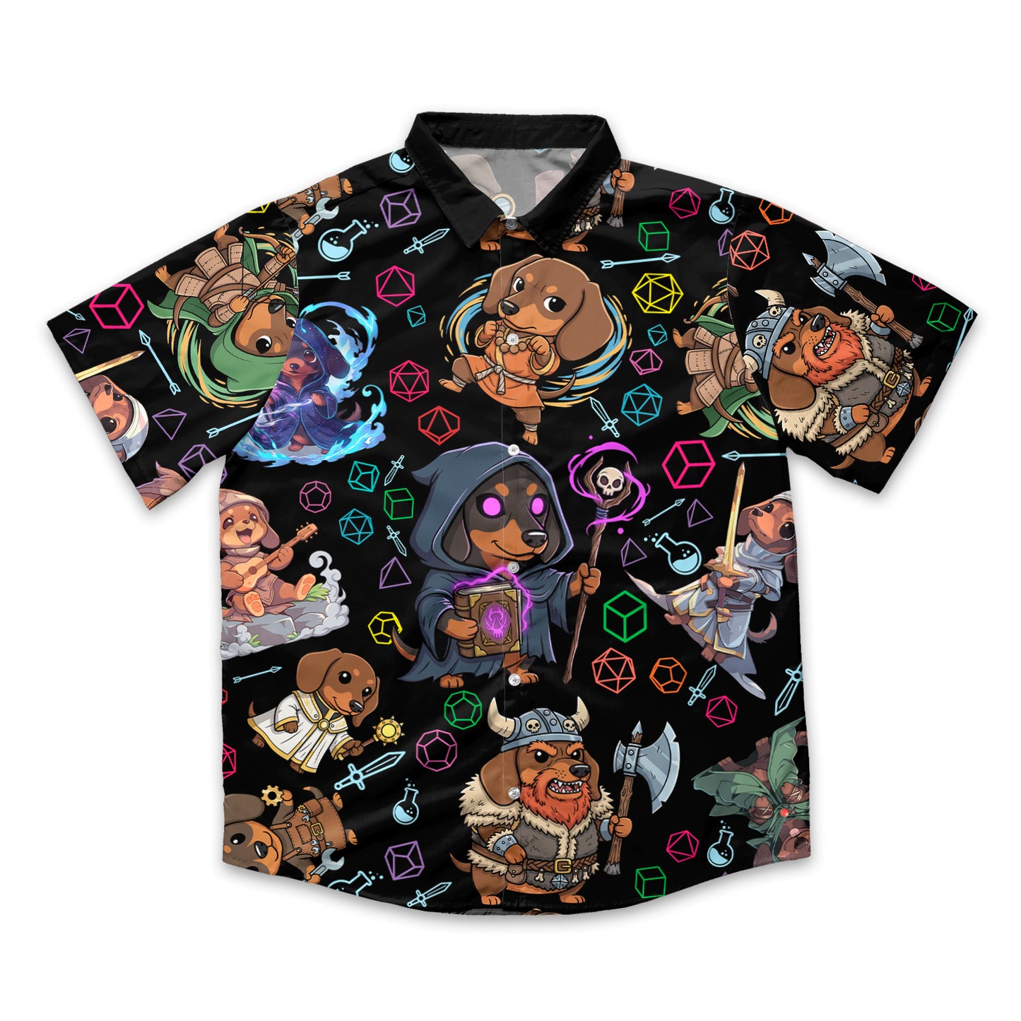 Cute Fantasy Dachshund Button Down Shirt