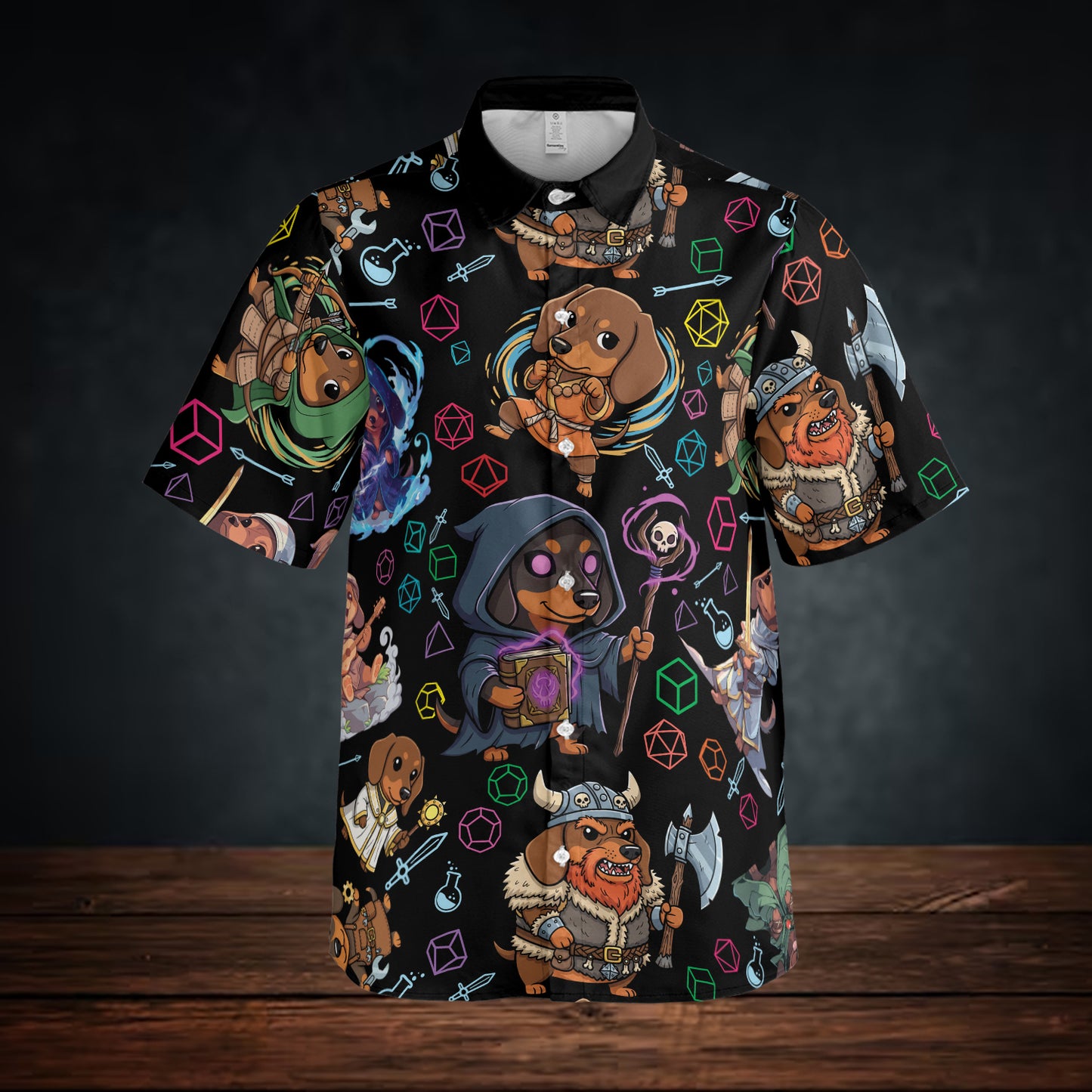 Cute Fantasy Dachshund Button Down Shirt