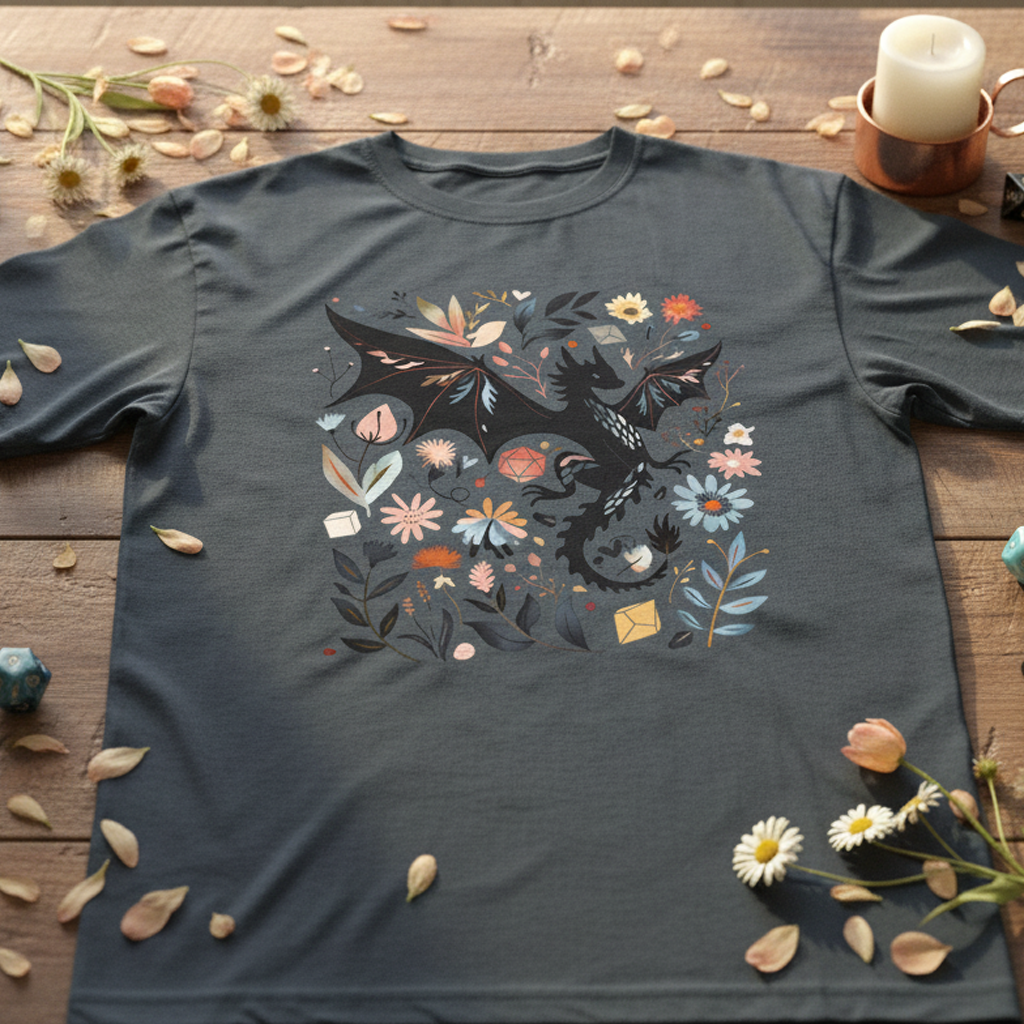 Floral DnD Dragon Classic Unisex T-Shirt