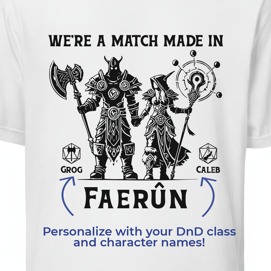 Custom DnD Class Couple Classic Unisex T-Shirt