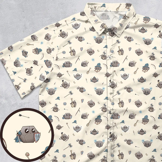Classic Kawaii Dice Button Down Shirt