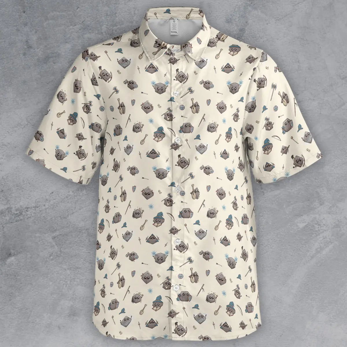 Classic Kawaii Dice Button Down Shirt