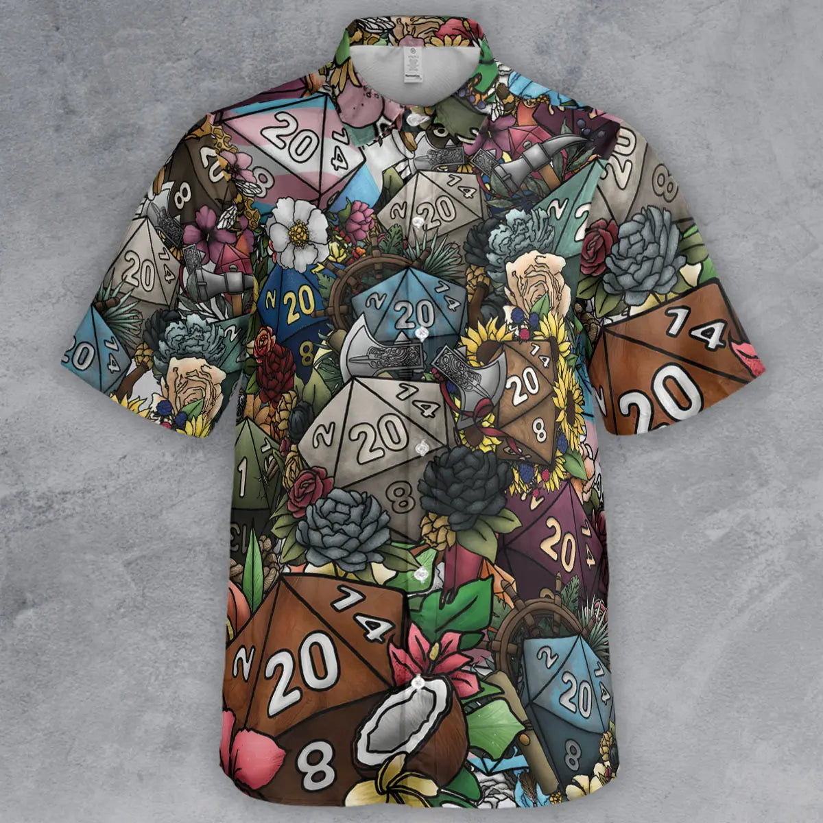 Flower Dice Button Down Shirt