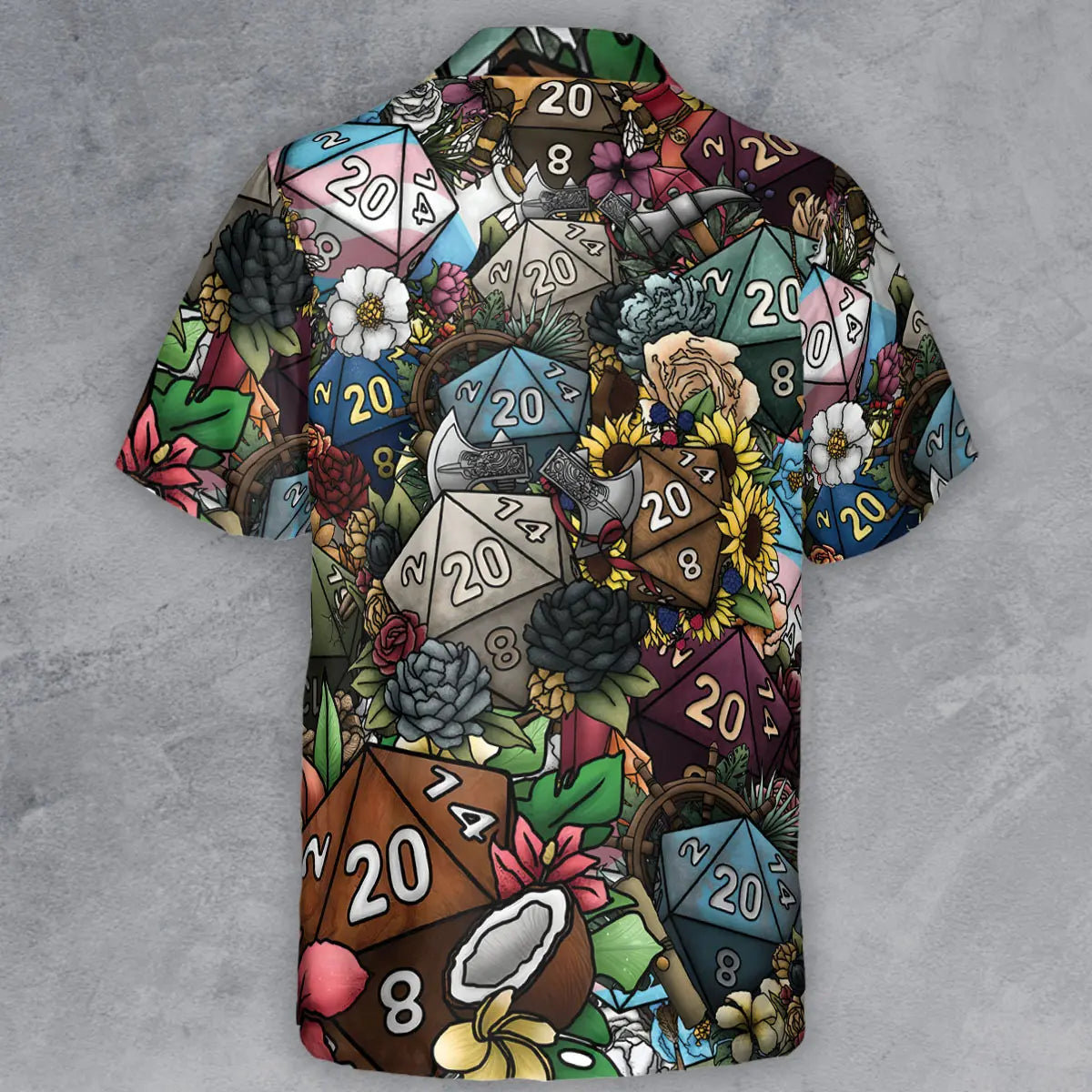 Flower Dice Button Down Shirt