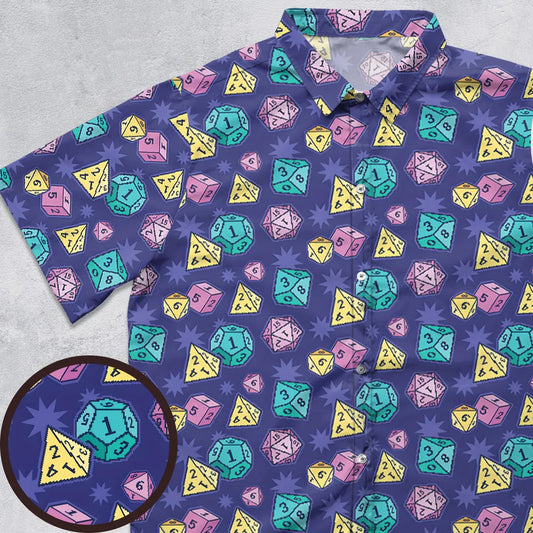 Pixel Dice Button Down Shirt