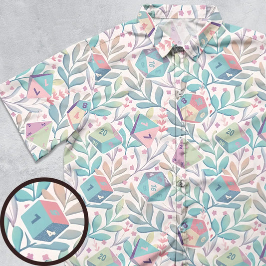 Soft Flower Dice Button Down Shirt