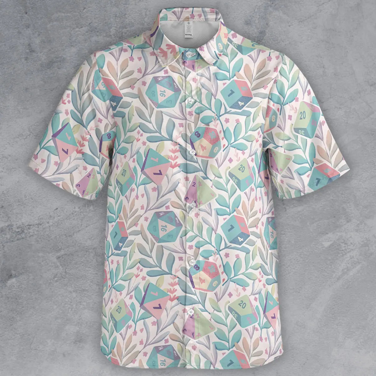 Soft Flower Dice Button Down Shirt