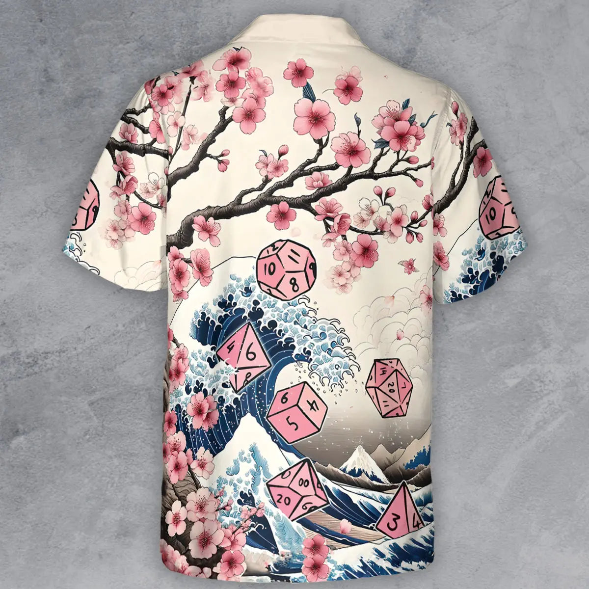 Pink Flower Dice Button Down Shirt