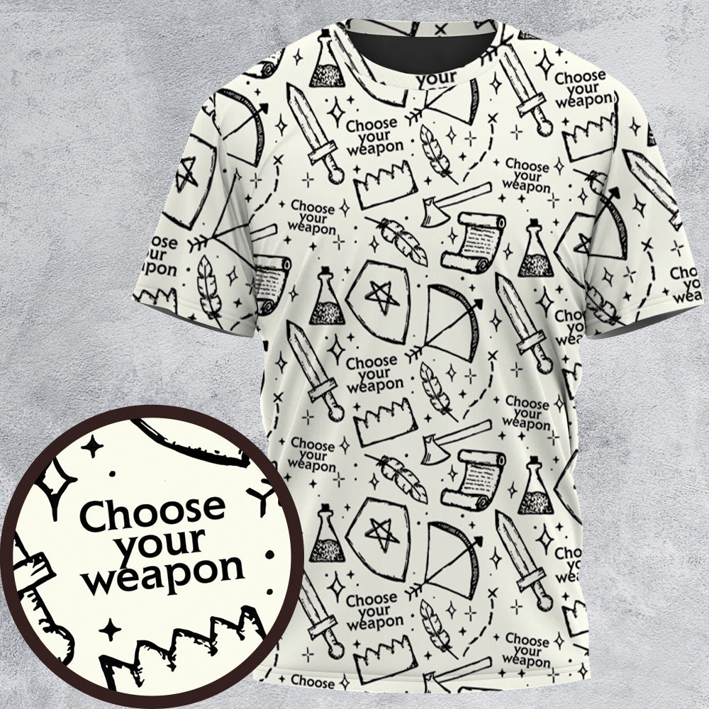 Choose Your Weapon All-Over Print Unisex T-Shirt