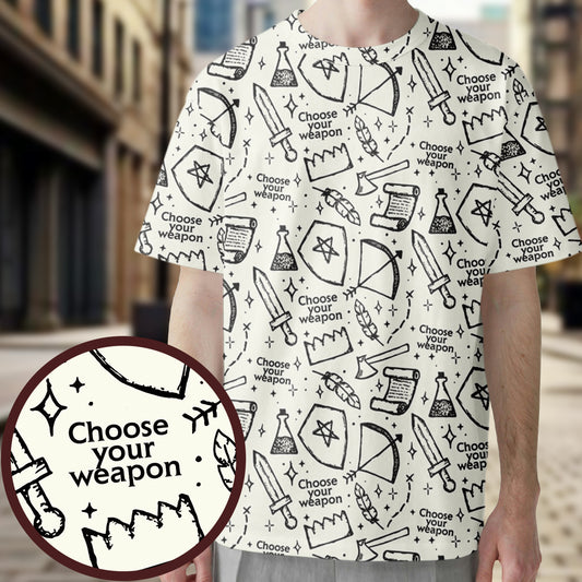 Choose Your Weapon All-Over Print Unisex T-Shirt
