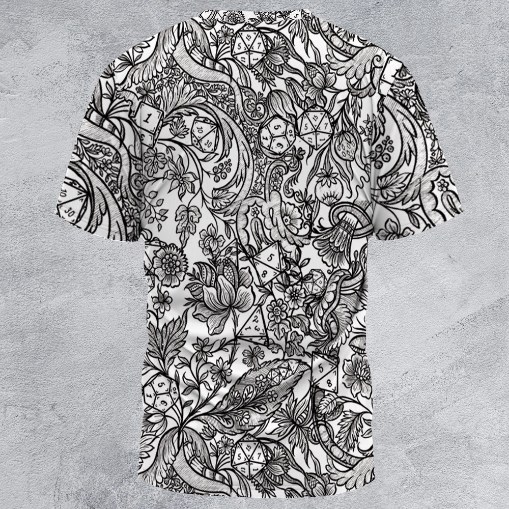 Fantasy Flower Dice All-Over Print Unisex T-Shirt