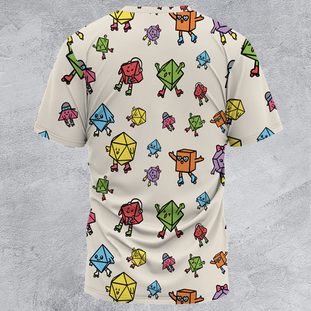 Rollerskating Dice All-Over Print Unisex T-Shirt