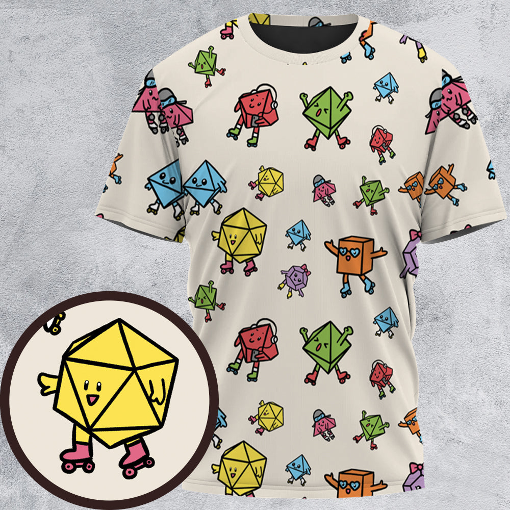 Rollerskating Dice All-Over Print Unisex T-Shirt