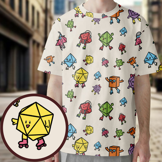 Rollerskating Dice All-Over Print Unisex T-Shirt