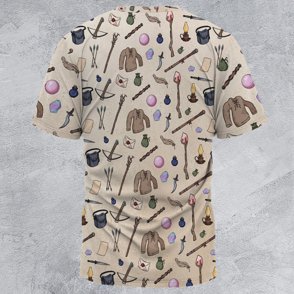 Sorcerer's Inventory All-Over Print Unisex T-Shirt