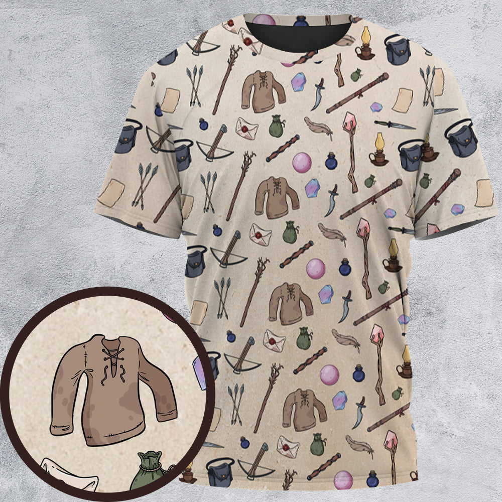 Sorcerer's Inventory All-Over Print Unisex T-Shirt