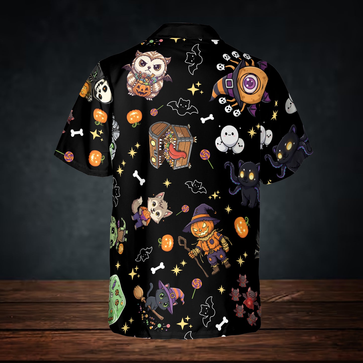Cute Halloween DnD Monsters Button Down Shirt