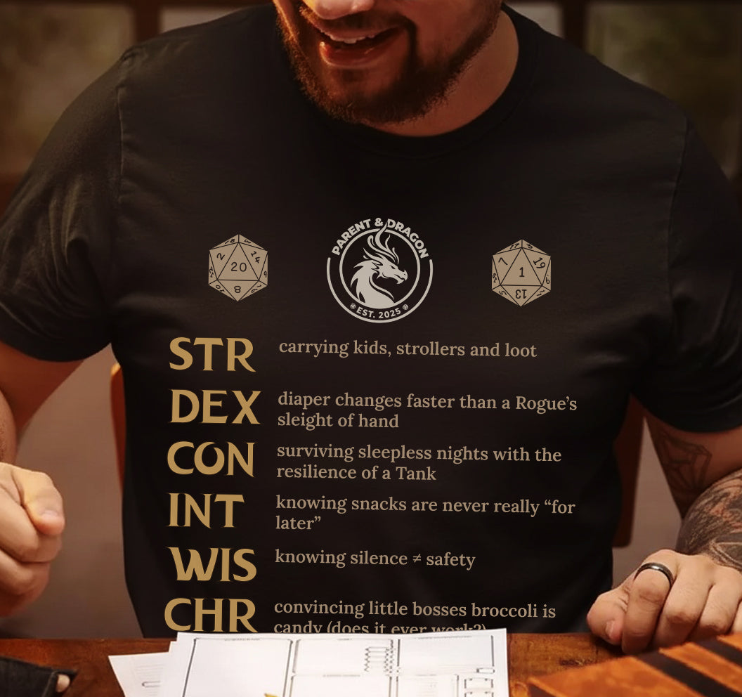 Parent & Dragon RPG Stats Classic Unisex T-Shirt