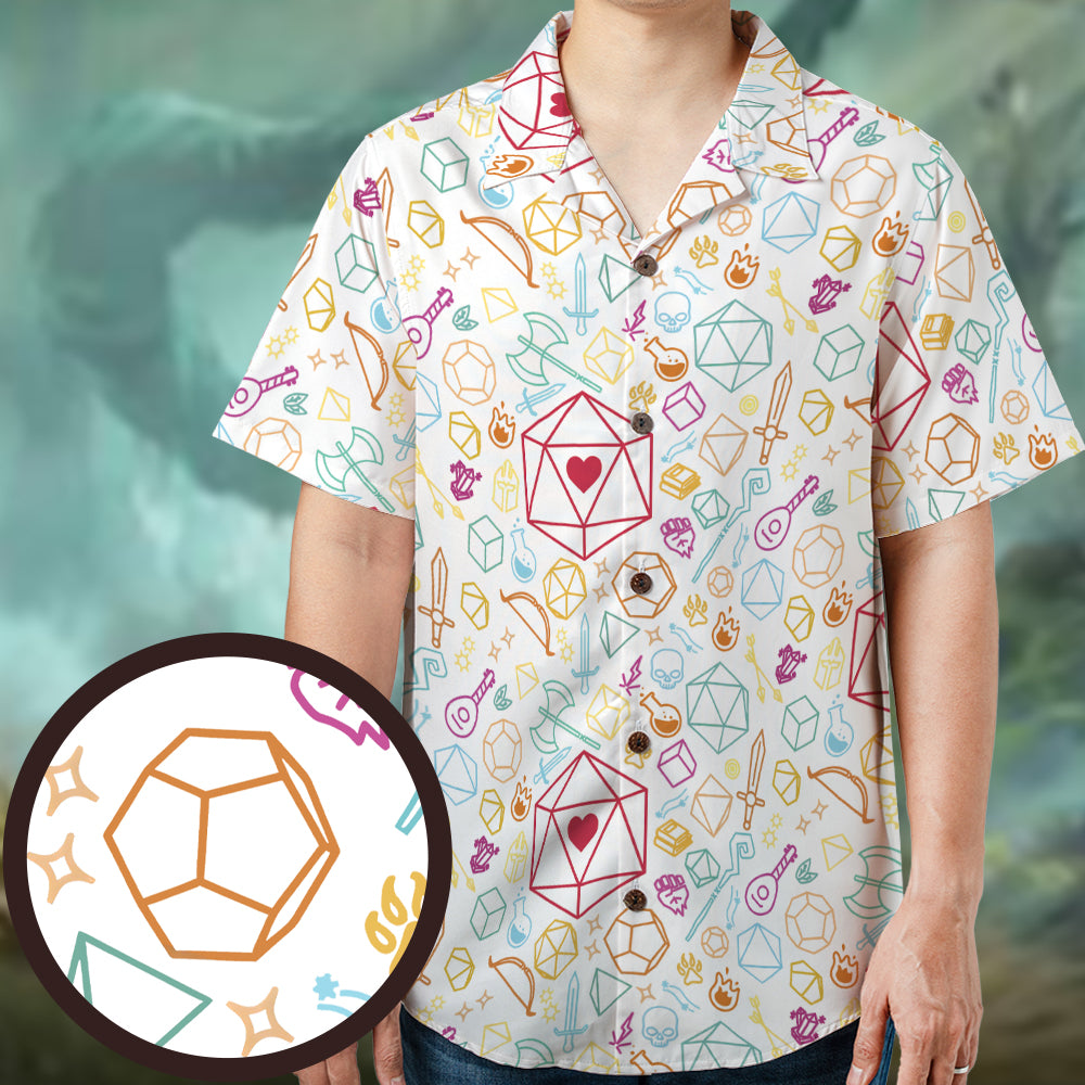Dice Heart RPG Hawaiian Shirt