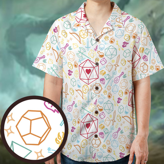 Dice Heart RPG Hawaiian Shirt