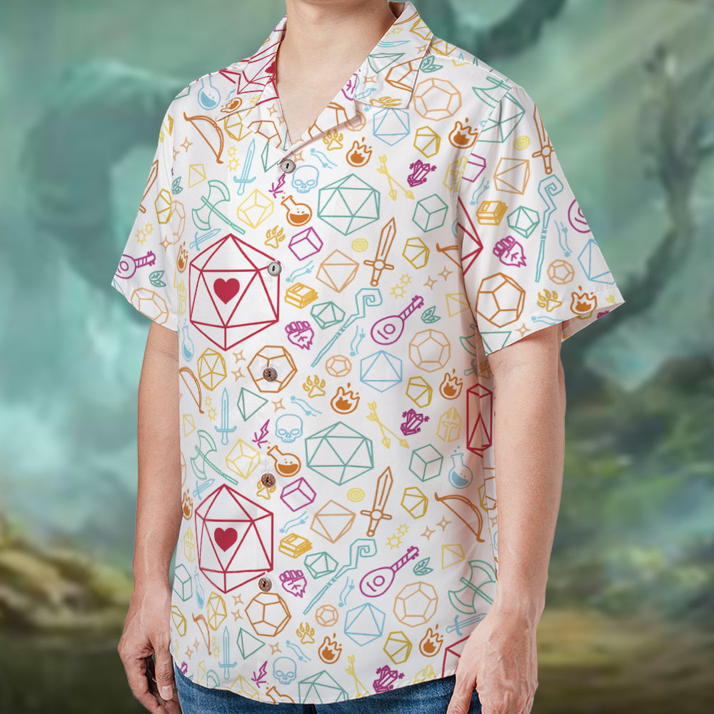 Dice Heart RPG Hawaiian Shirt