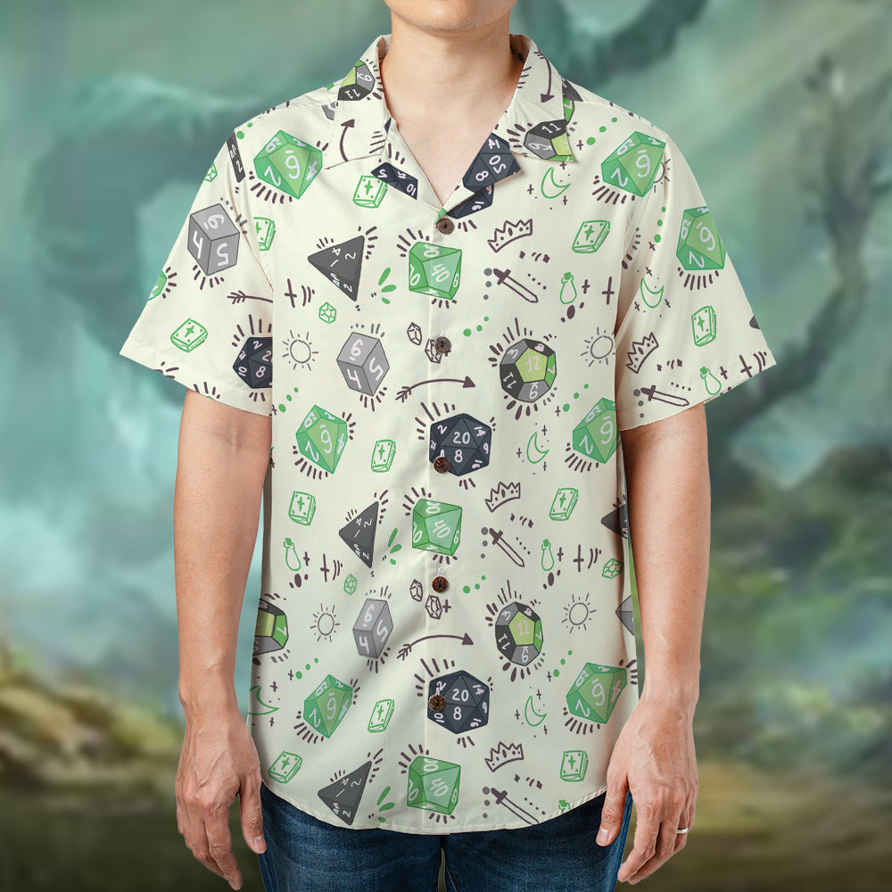 Dice and Fantasy Icons  Hawaiian Shirt