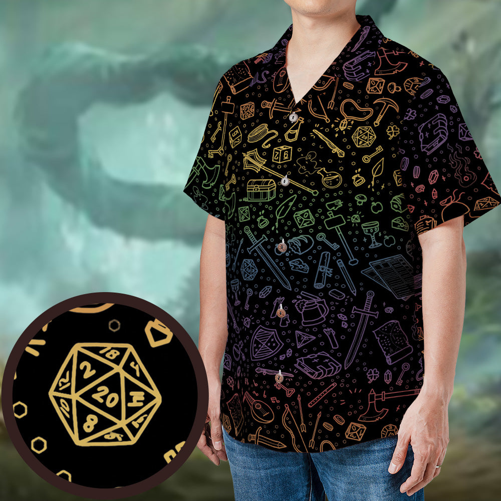 RPG Rainbow Pattern Hawaiian Shirt