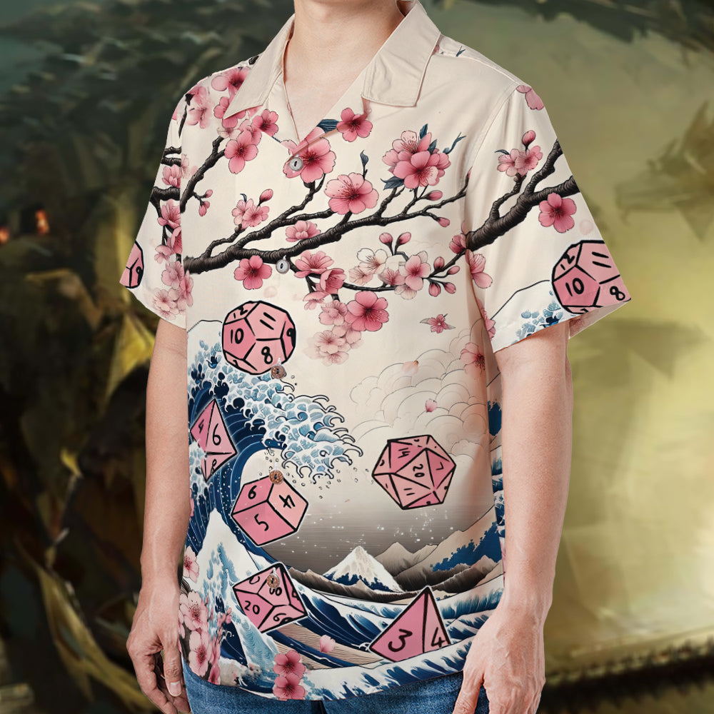Pink Flower Dice Hawaiian Shirt