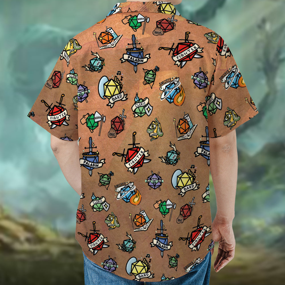 RPG Class Dices Hawaiian Shirt