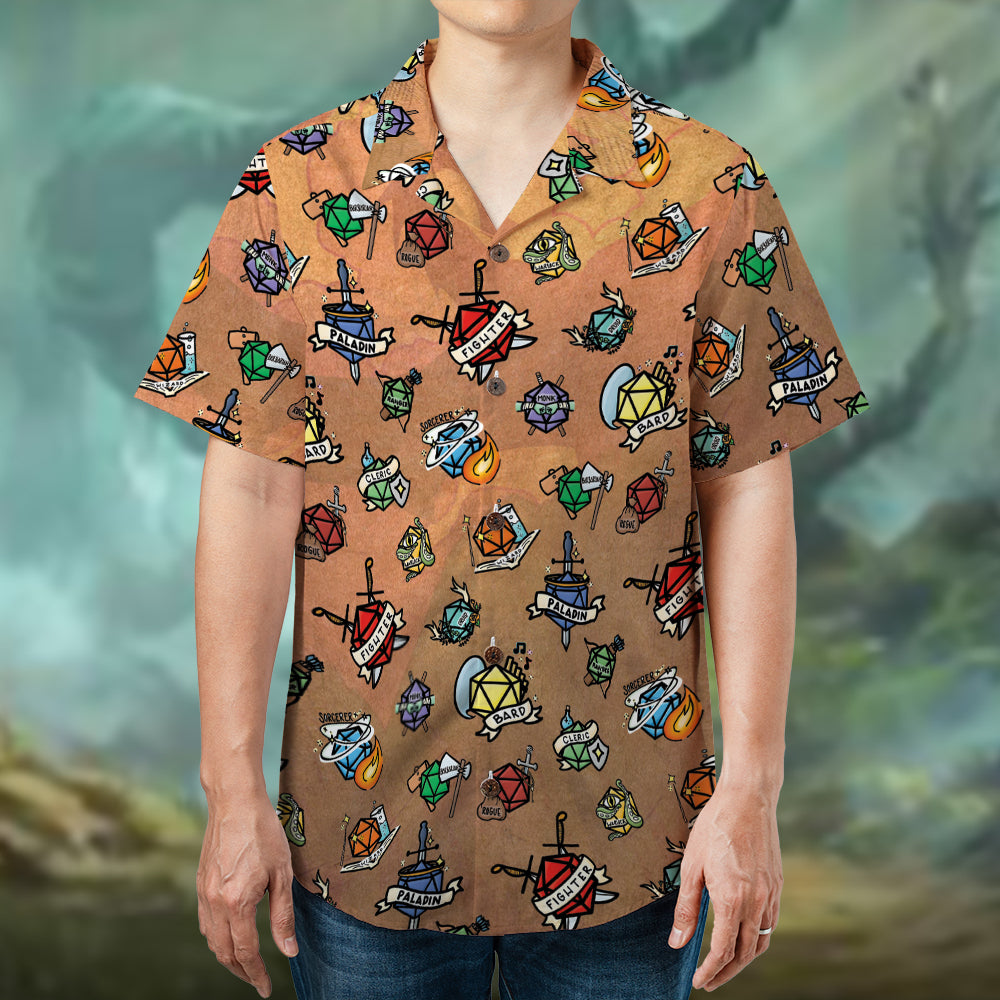 RPG Class Dices Hawaiian Shirt