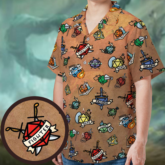 RPG Class Dices Hawaiian Shirt