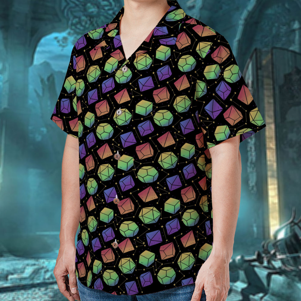 Rainbow Galaxy Dice Hawaiian Shirt