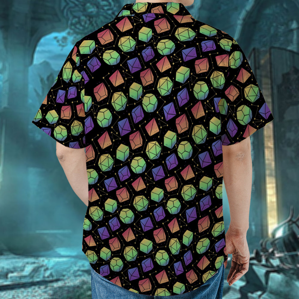 Rainbow Galaxy Dice Hawaiian Shirt