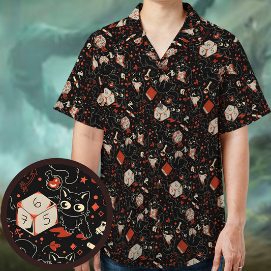 Cat Holding Dice Hawaiian Shirt