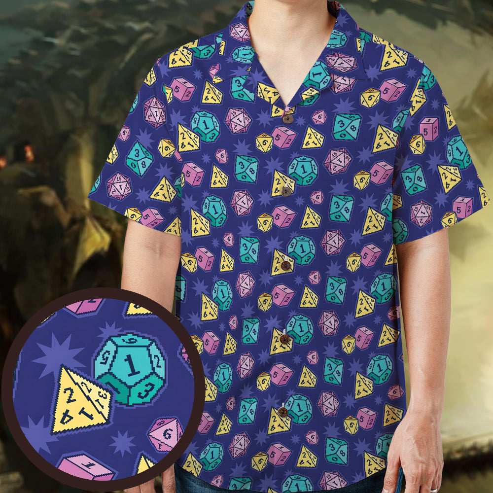 Pixel Dice Hawaiian Shirt