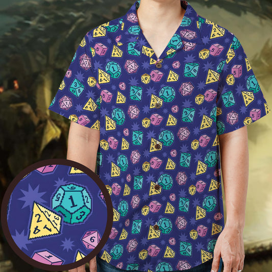 Pixel Dice Hawaiian Shirt